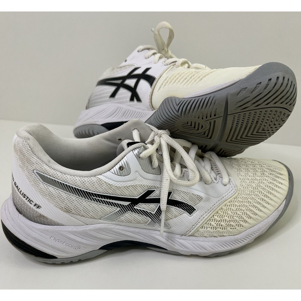 ASICS Netburner Ballistic FF 3 Athletic Shoes Women's 8 White Court Sneakers